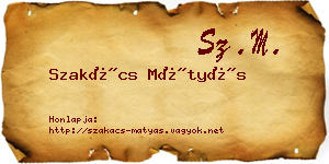Szakács Mátyás névjegykártya